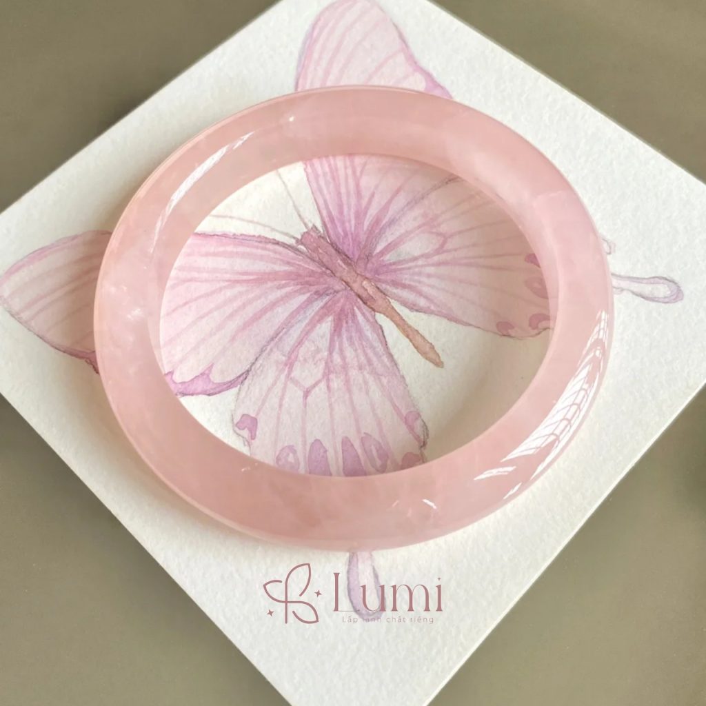 vòng tay đá thạch anh hồng