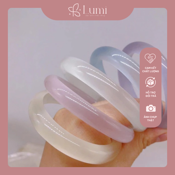 Vòng Tay Đá Mắt Mèo Hồng Pastel Lumi 50/52/54/56/58ni Phong Thuỷ Sang Trọng - Hình ảnh 4